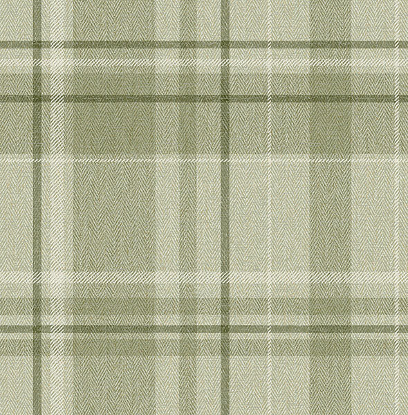 Purchase M1865 Brewster Wallpaper, Harris Green Plaid Chevron - Medley