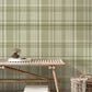 Purchase M1865 Brewster Wallpaper, Harris Green Plaid Chevron - Medley12