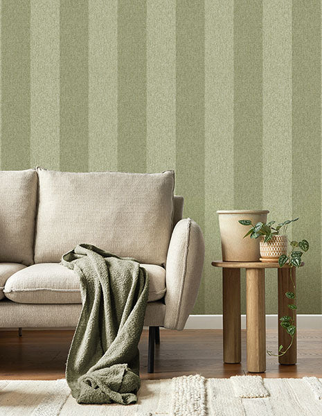 Purchase M1866 Brewster Wallpaper, Finn Green Chevron Stripe - Medley1