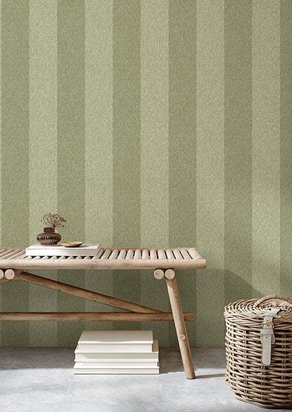 Purchase M1866 Brewster Wallpaper, Finn Green Chevron Stripe - Medley12