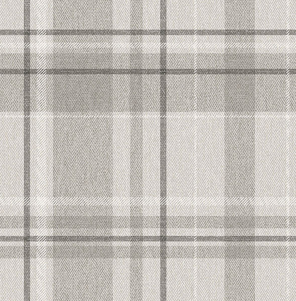 Purchase M1871 Brewster Wallpaper, Harris Grey Plaid Chevron - Medley