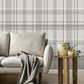 Purchase M1871 Brewster Wallpaper, Harris Grey Plaid Chevron - Medley1