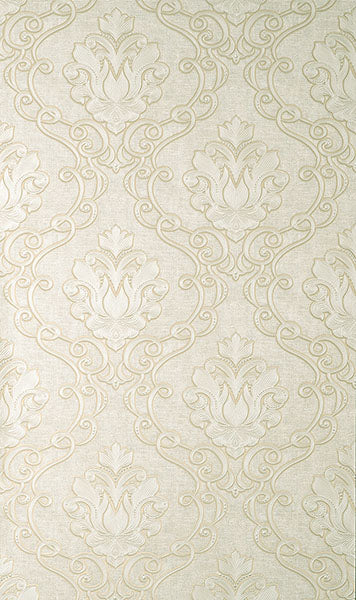 Purchase M95658 Brewster Wallpaper, Florentine Neutral Damask - Medley