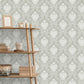 Purchase M95659 Brewster Wallpaper, Florentine Grey Damask - Medley1