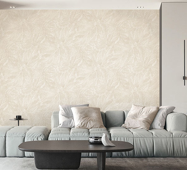 Purchase M95662 Brewster Wallpaper, Aspen Bone Leaf - Medley1