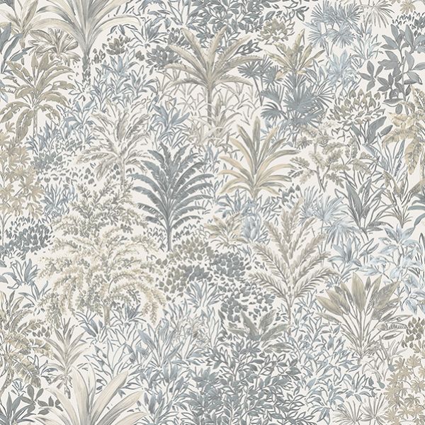 Purchase M95678 Brewster Wallpaper, Meilani Natural & Grey Palm Landscape - Medley