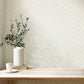 Purchase M95680 Brewster Wallpaper, Santina White & Silver Trellis - Medley1