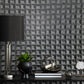 Purchase M95682 Brewster Wallpaper, Romero Black 3D Geometric - Medley1