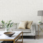 Purchase M95683 Brewster Wallpaper, Romero White 3D Geometric - Medley12