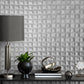 Purchase M95684 Brewster Wallpaper, Romero Grey 3D Geometric - Medley1