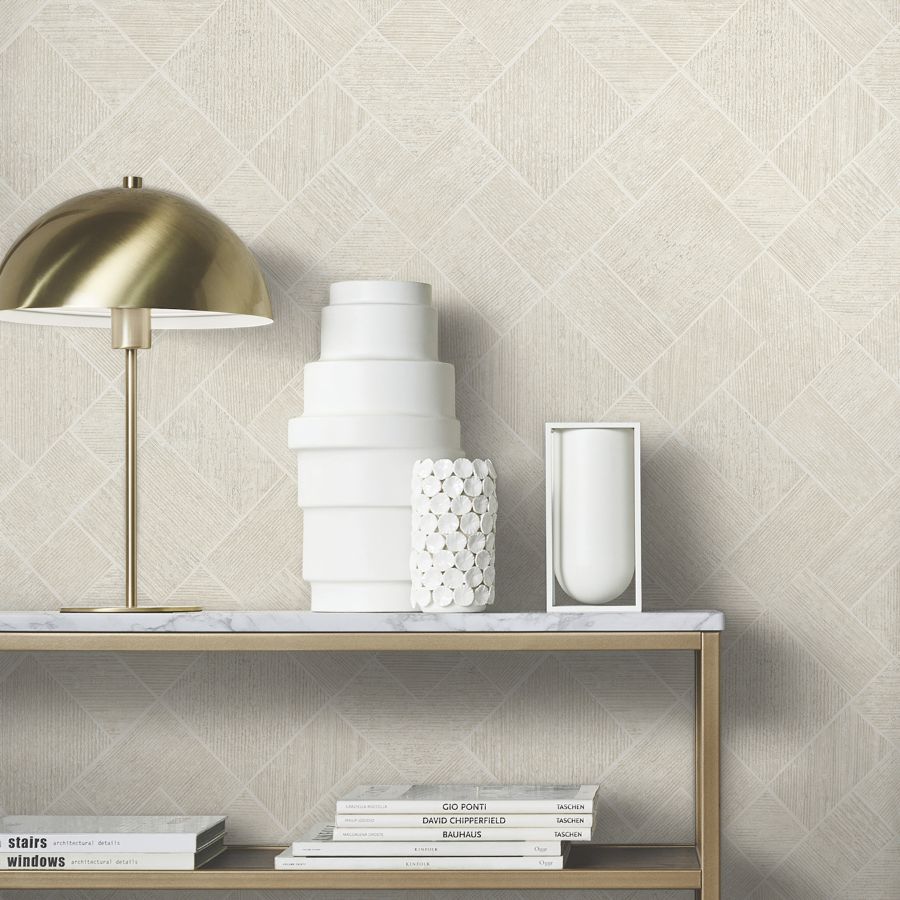Purchase Ma35509 | Opulent Accents, Marquetry Beige Tile - Antonina Vella Wallpaper