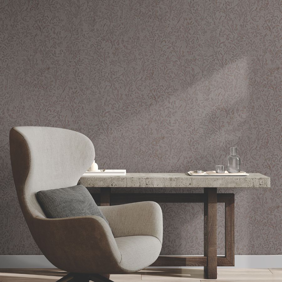 Purchase Ma35534 | Opulent Accents, Sculpted Floral Copper Relief - Antonina Vella Wallpaper