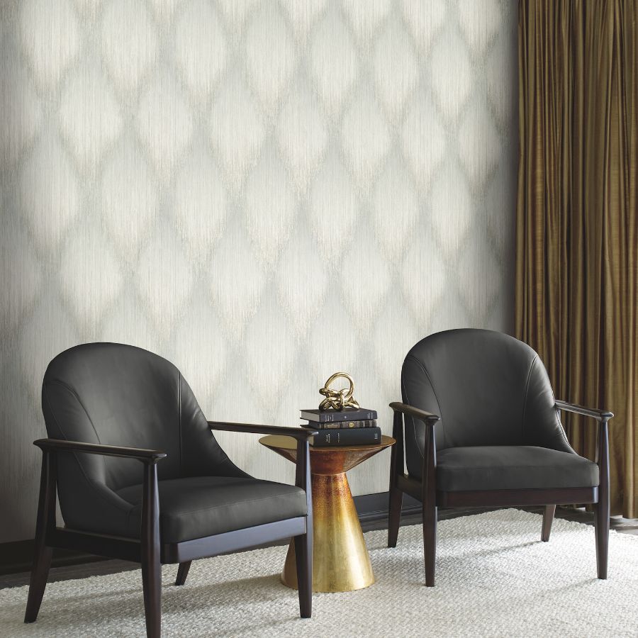 Purchase Ma35803 | Opulent Accents, Starfall Sage Metallic Ikat - Antonina Vella Wallpaper