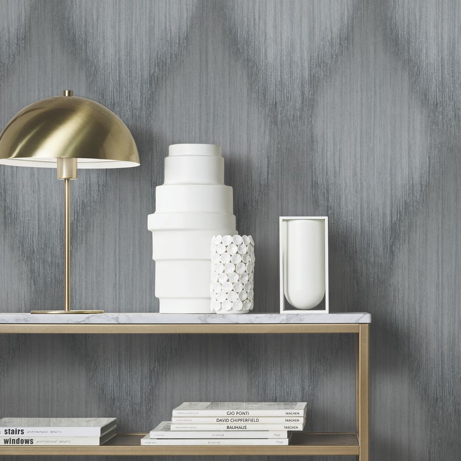 Purchase Ma35804 | Opulent Accents, Starfall Pewter Metallic Ikat - Antonina Vella Wallpaper