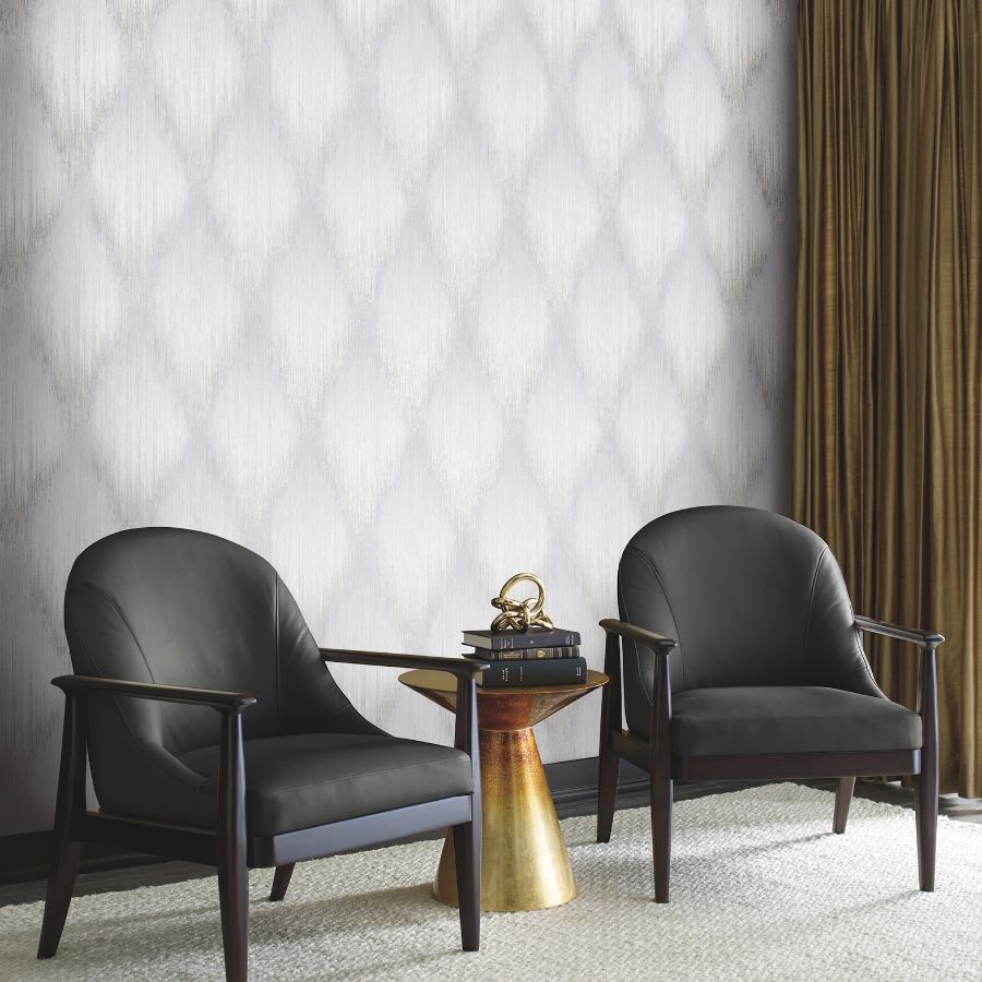 Purchase Ma35807 | Opulent Accents, Starfall Grey Metallic Ikat - Antonina Vella Wallpaper