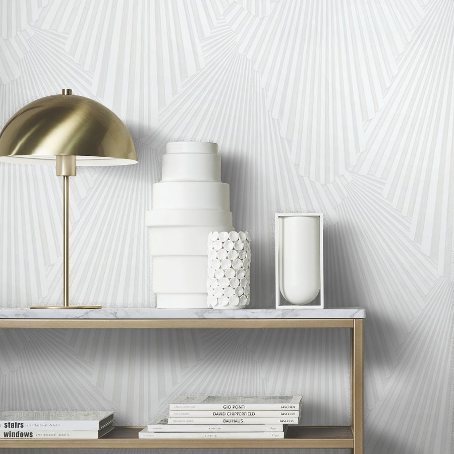 Purchase Ma35845 | Opulent Accents, Lumiere White Deco Geo - Antonina Vella Wallpaper