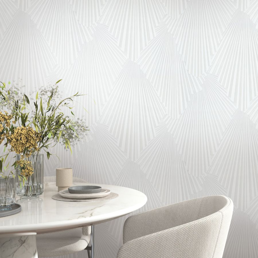 Purchase Ma35845 | Opulent Accents, Lumiere White Deco Geo - Antonina Vella Wallpaper