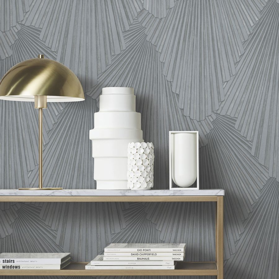 Purchase Ma35849 | Opulent Accents, Lumiere Pewter Deco Geo - Antonina Vella Wallpaper