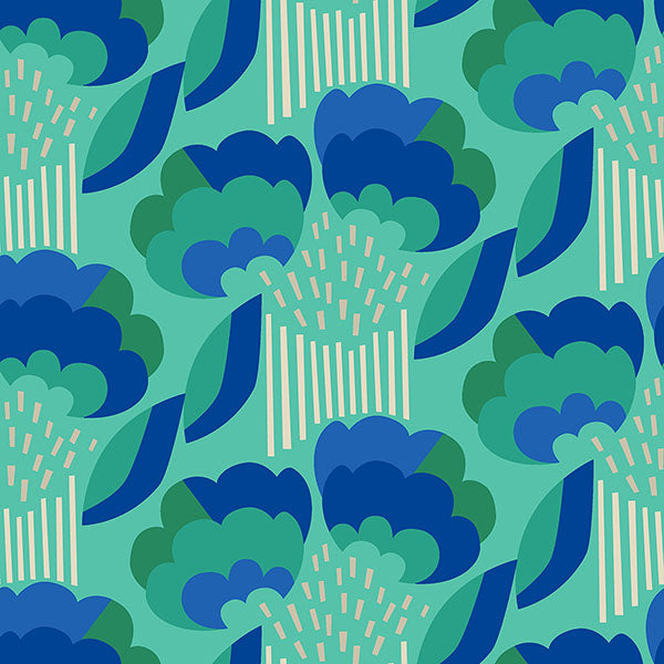 Purchase MCS6399 NuWallpaper Wallpaper, Retro Esme Aqua Peel & Stick - WallPops