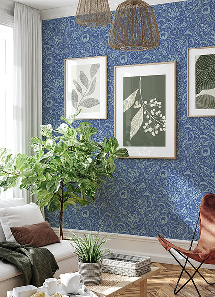 Purchase MCS6402 NuWallpaper Wallpaper, Jeani Blue Peel & Stick - WallPops12