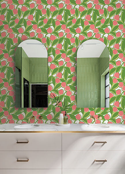 Purchase MCS6405 NuWallpaper Wallpaper, Talia Green Peel & Stick - WallPops1