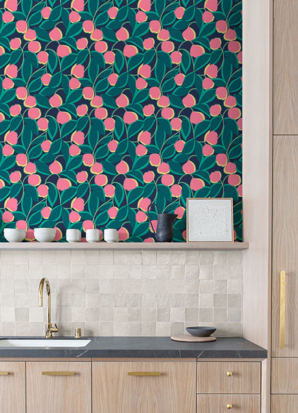 Purchase MCS6407 NuWallpaper Wallpaper, Talia Navy Peel & Stick - WallPops1