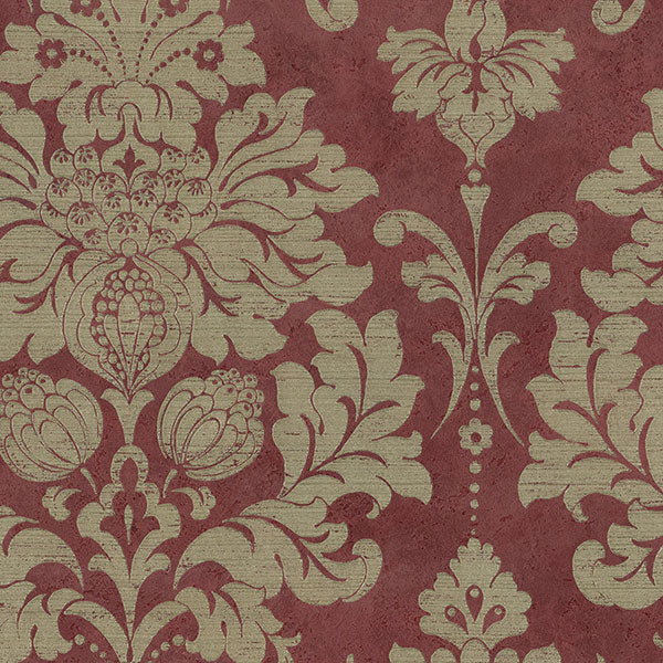 Purchase Md29416 | Silk Impressions 2, Red Damask - Norwall Wallpaper