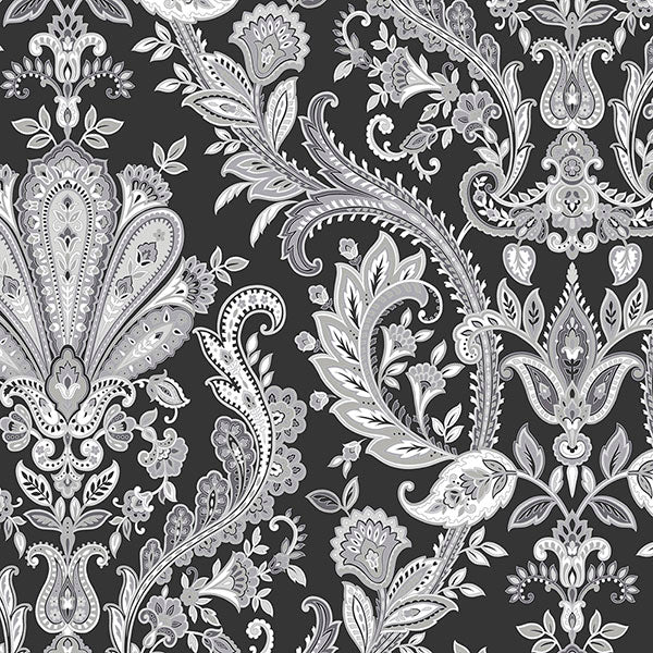 Purchase Md29430 | Manor House, Black Damask - Norwall Wallpaper