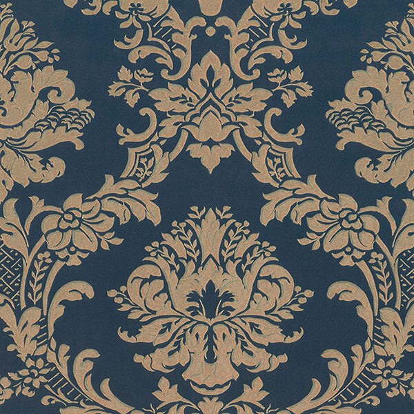 Purchase Md29470 | Silk Impressions 2, Blue Damask - Norwall Wallpaper