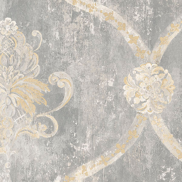 Purchase Mh36506 | Manor House, Grey Damask - Norwall Wallpaper