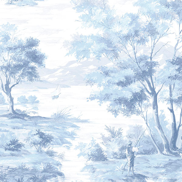Purchase Mh36512 | Manor House, Blue Toile - Norwall Wallpaper