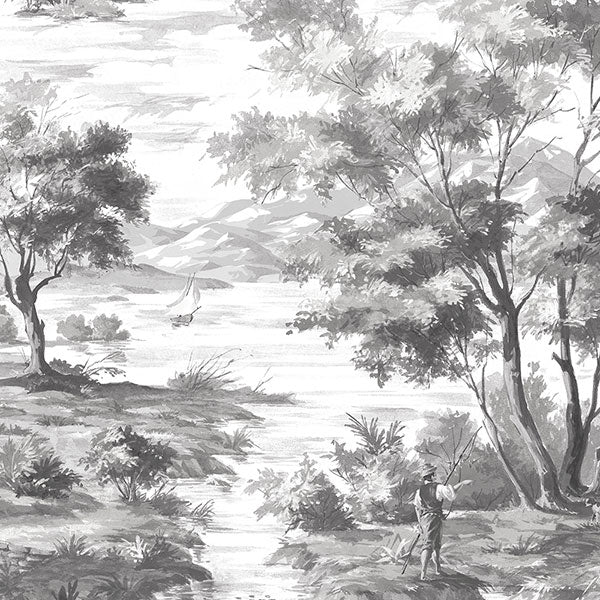 Purchase Mh36513 | Manor House, Grey Toile - Norwall Wallpaper