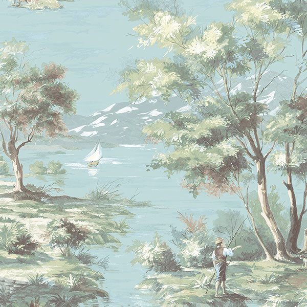 Purchase Mh36517 | Manor House, Blue Toile - Norwall Wallpaper