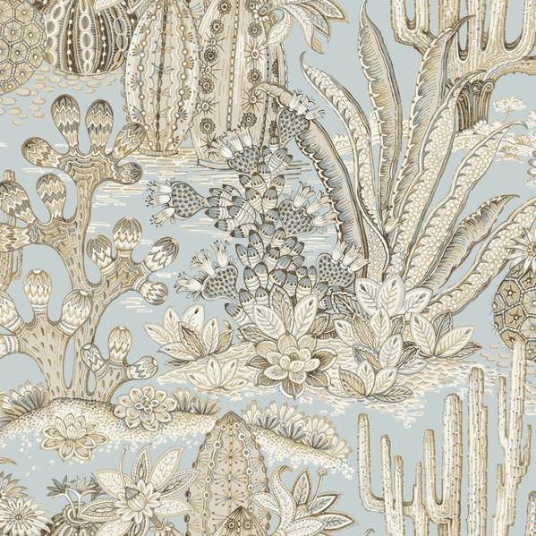 Purchase Mt5634 | Montecito, Lotus Land Cacti Sky Blue - York Wallpaper