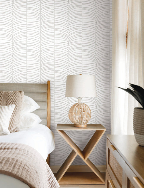 Purchase Mt5671 | Montecito, Cascade Palm Chevron Fog - York Wallpaper