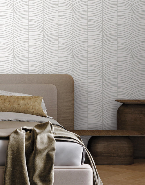 Purchase Mt5671 | Montecito, Cascade Palm Chevron Fog - York Wallpaper