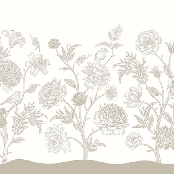 Purchase MUR353M Brewster Wallpaper, Jacobean Rose Trail - Origin Murals