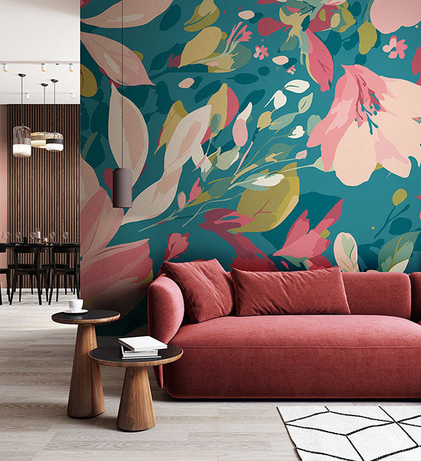 Purchase MUR363M Brewster Wallpaper, Flowing Flowers - Origin Murals1