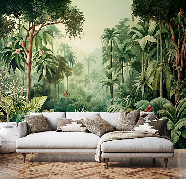 Purchase MUR368M Brewster Wallpaper, Jungle Trees - Origin Murals1
