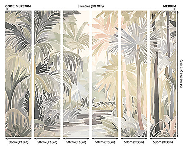 Purchase MUR370M Brewster Wallpaper, Pretty Palms - Origin Murals12