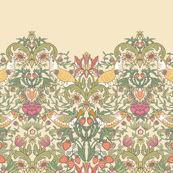 Purchase MUR398M Brewster Wallpaper, Birds, Fruit and Foliage - Origin Murals