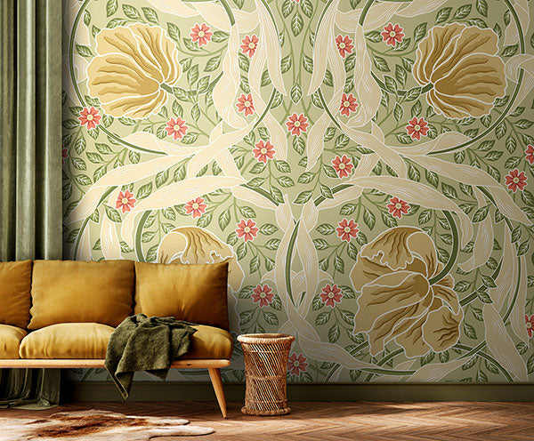 Purchase MUR411M Brewster Wallpaper, Flower Circle - Origin Murals1