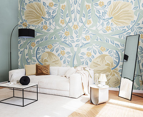 Purchase MUR412M Brewster Wallpaper, Flower Circle - Origin Murals1