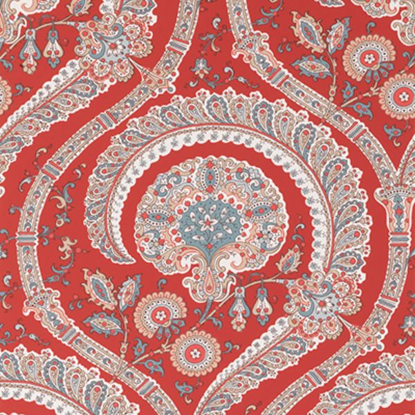 Purchase Ncw4350-01 | Les Indiennes Red/Teal - Nina Campbell Wallpaper