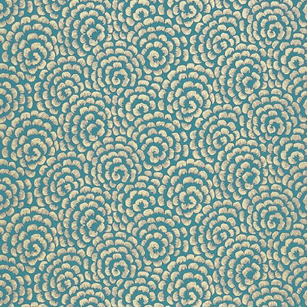Purchase Ncw4395-01 | Ashdown Kingsley Peacock/Gold - Nina Campbell Wallpaper