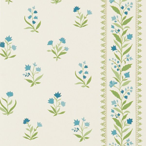 Purchase Ncw4493-03 | Signature Petit Dapuri Blue/Green - Nina Campbell Wallpaper