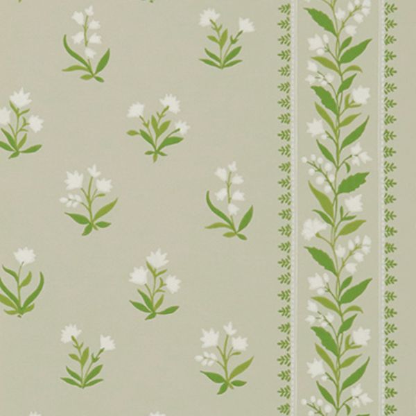 Purchase Ncw4493-04 | Signature Petit Dapuri White/Green - Nina Campbell Wallpaper
