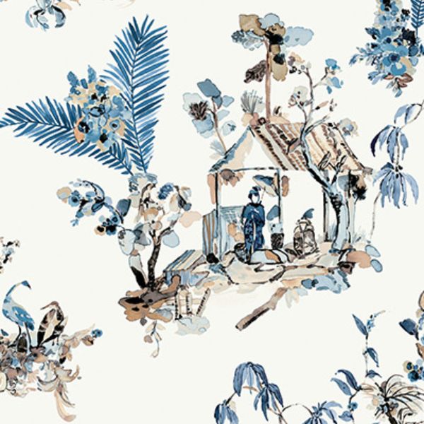 Purchase Ncw4497-03 | Signature Toile Chinoise Indigo - Nina Campbell Wallpaper