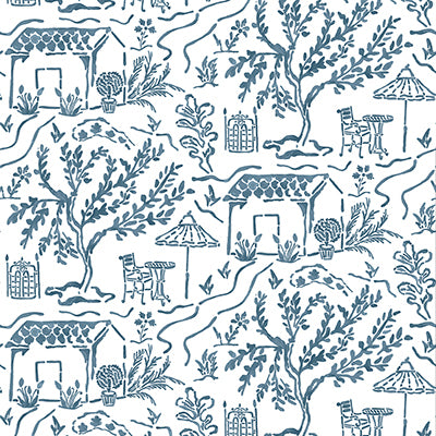 Purchase Ncw4594-02 | Honfleur La Quintinie Indigo - Nina Campbell Wallpaper