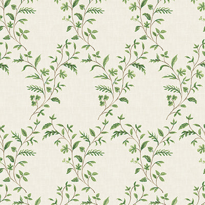 Purchase Ncw4596-01 | Honfleur Hollingbourne Trellis Ivory/Green - Nina Campbell Wallpaper